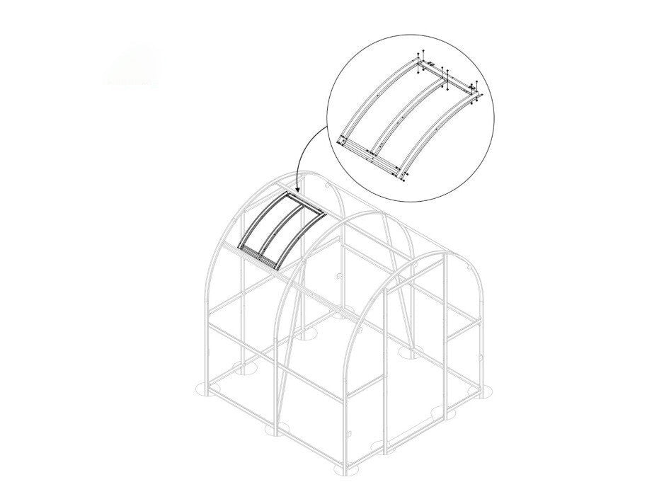 Fenêtre de toit pour serre Compacte 100x70cm