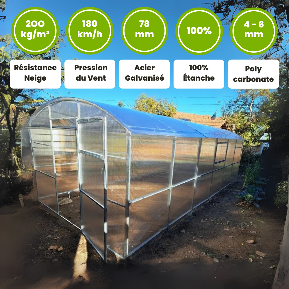 Serre de Jardin Polycarbonate  - L'Élégante